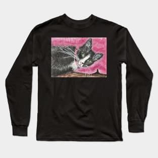 silly cat  face Long Sleeve T-Shirt